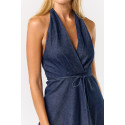 Vestido Halter Denim Oscuro
