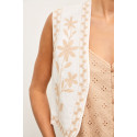 Chaleco Bordado Blanco con Arena