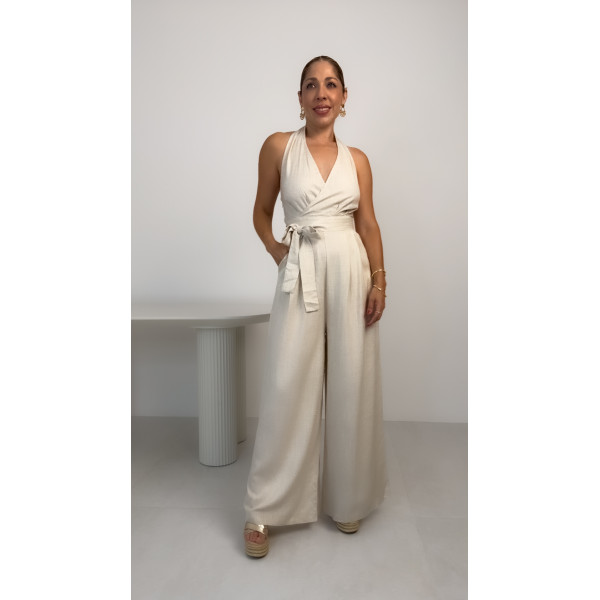 Enterizo elegante con escote cruzado – Soft Elegance