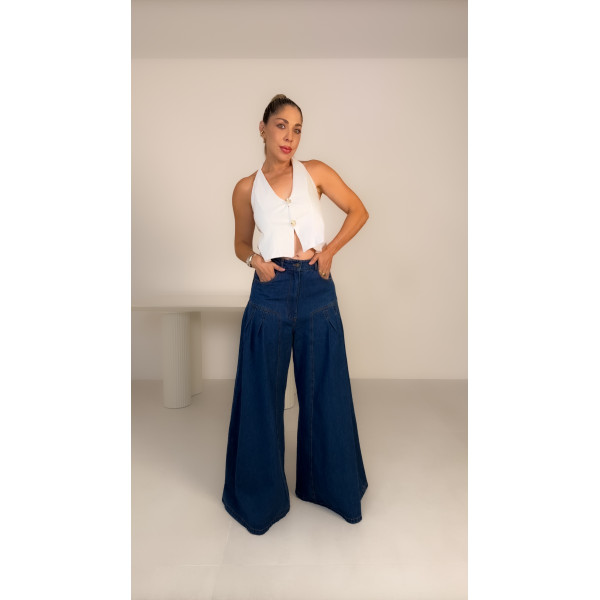Top Chaleco Halter - Blanco
