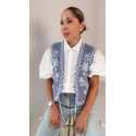 Chaleco Bordado Celeste