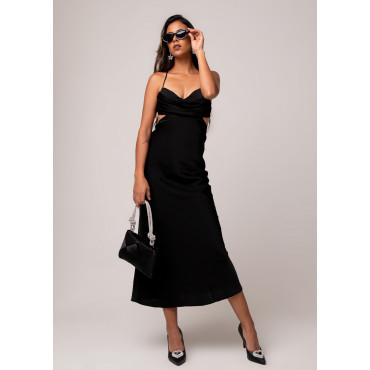 VESTIDO MIDI NEGRO TALLA S