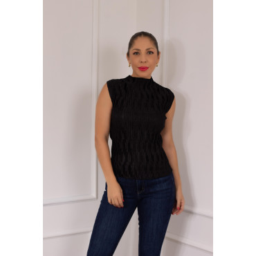 BLUSA NEGRA PLISADA